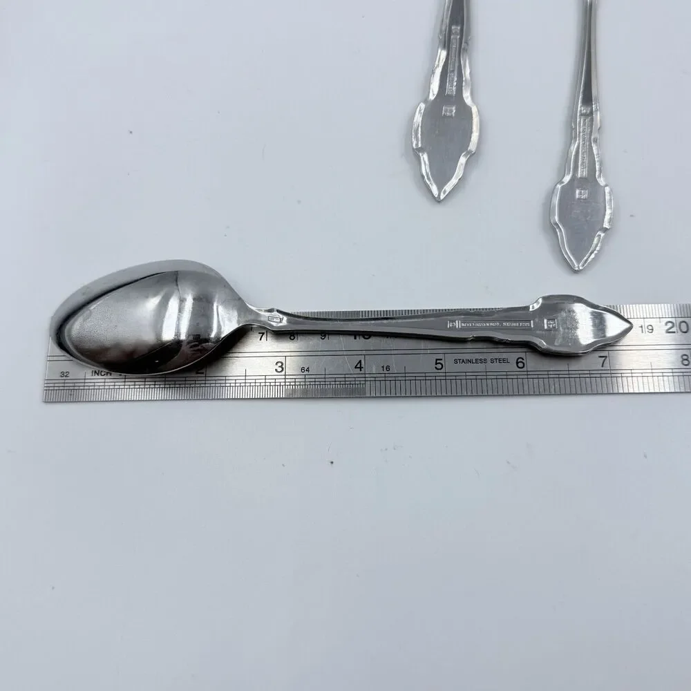 SILHOUETTE (2) Oval Soup Spoon & (1) Serving Fork Stainless IS International